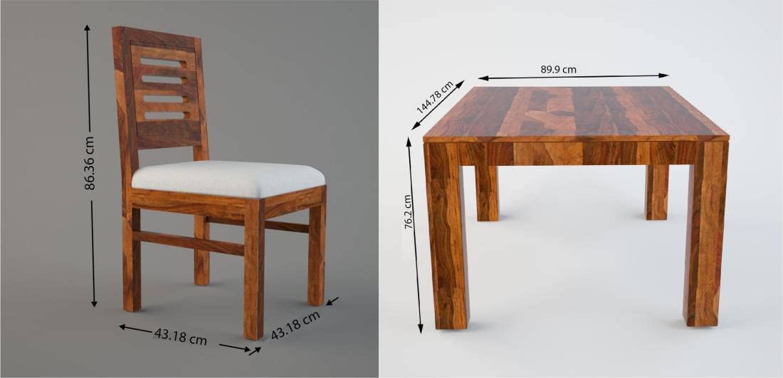 Hunky Elanwood 6 - Seater Sheesham Wood Dining Table Set