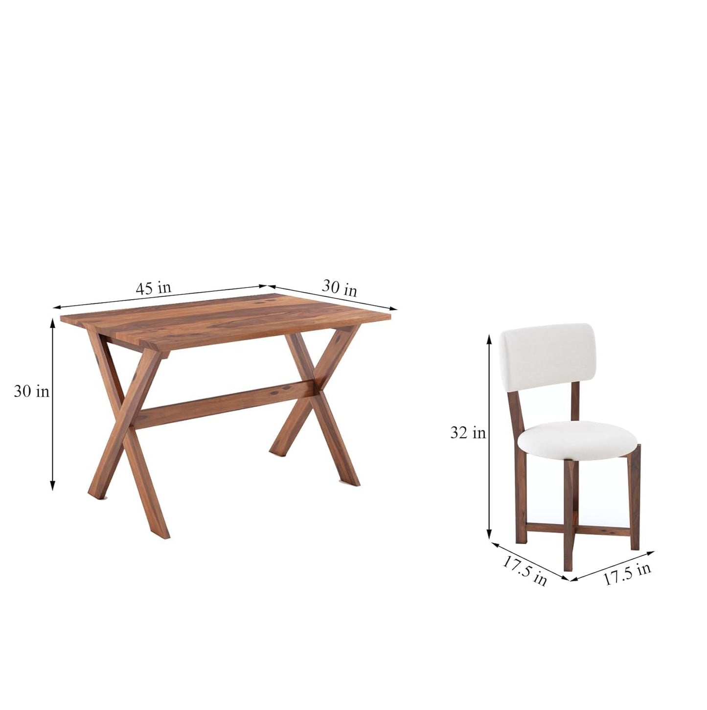 Hunky Stonehaven 4 - Seater Solid Wood Dining Table Set (Stonehaven Finish)