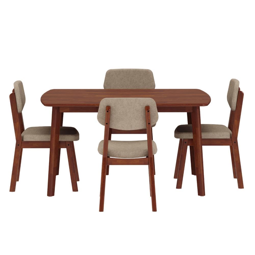 Hunky GrandWood 4-Seater Dining Table Set (Teak Finish)