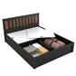 Hunky Queen Size Bed in Natural Wenge Finish with Storage Box