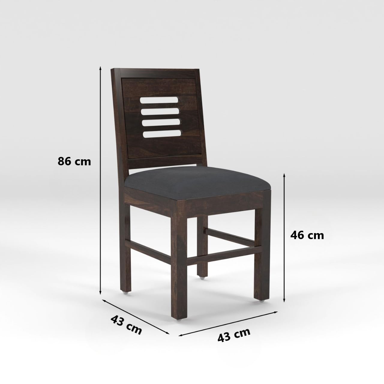 Hunky Florence Designer 4 - Seater Sheesham Wood Dining Table Set (Walnut Finish)