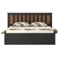 Hunky Queen Size Bed in Natural Wenge Finish with Storage Box