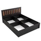 Hunky Queen Size Bed in Natural Wenge Finish with Storage Box