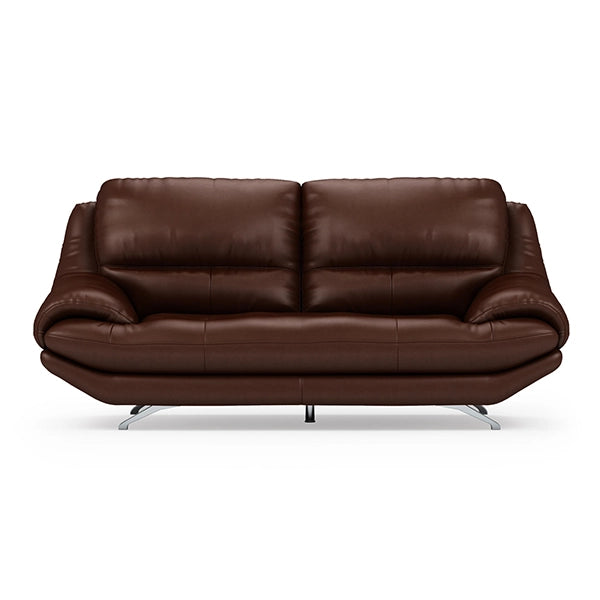 Hunky 3 Seater Modern Leatherette Sofa Set With Wooden Frame and Metal Legs