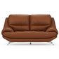 Hunky 3 Seater Modern Leatherette Sofa Set With Wooden Frame and Metal Legs
