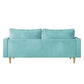 Hunky Modern Luxurious Suede Fabric Sofa Set with Wooden Legs