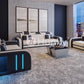 Hunky Dual Tone Leather Modern Smart Sofa Set with Storage and Ambient Led Lights
