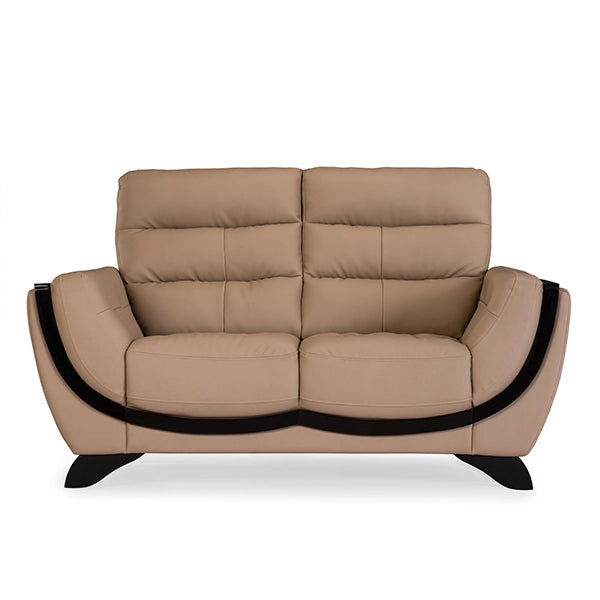 Hunky Leatherette Stylish 3 Seater Sofa Set With Wooden Frame and Wooden Legs