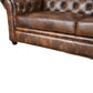Hunky Chesterfield leatherette Rolled Arm Sofa Set with Pine Wood Legs