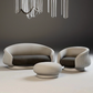 Hunky Premium Curved Suede fabric leatherette Sofa Set With Stainless Steel Legs