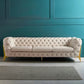 Hunky Chesterfield Suede Fabric Modern Sofa Set with Stainless Steel Legs