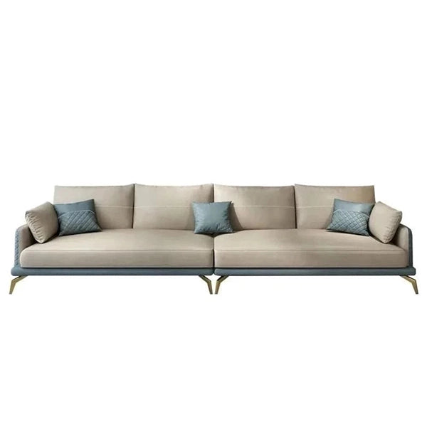 Hunky leatherette Modern Sofa Set with Stainless Steel Legs