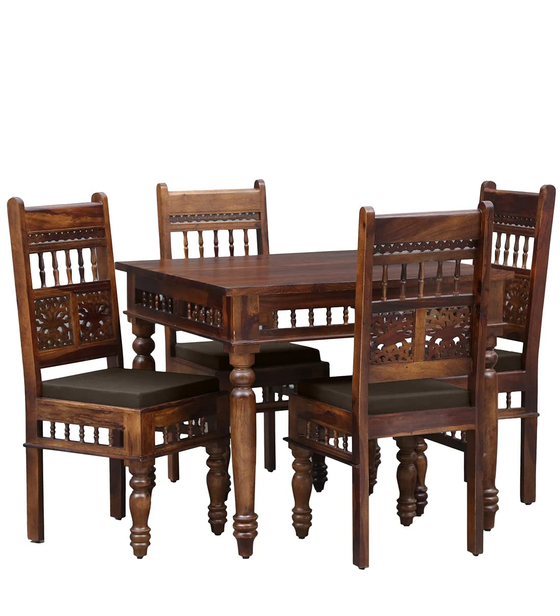 Hunky Midnight Dine 4- Seater Sheesham Wood Dining Table Set