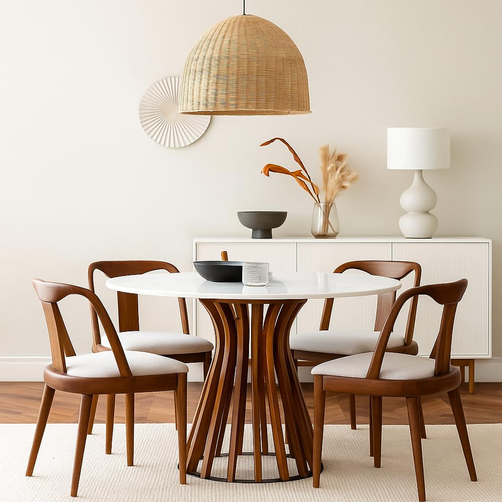 Hunky Terra Feast 4 - Seater Sheesham Dining Table Set (Natural Wood Finish)