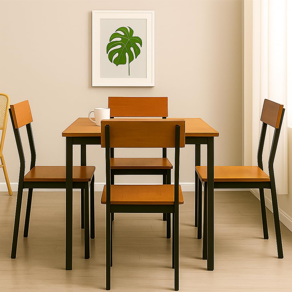 Hunky Luxe Haven 4 - Seater Dining Table Set (Premium Wood Finish)
