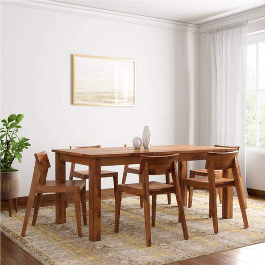 Hunky Slate wood 6-Seater Dining Table Set