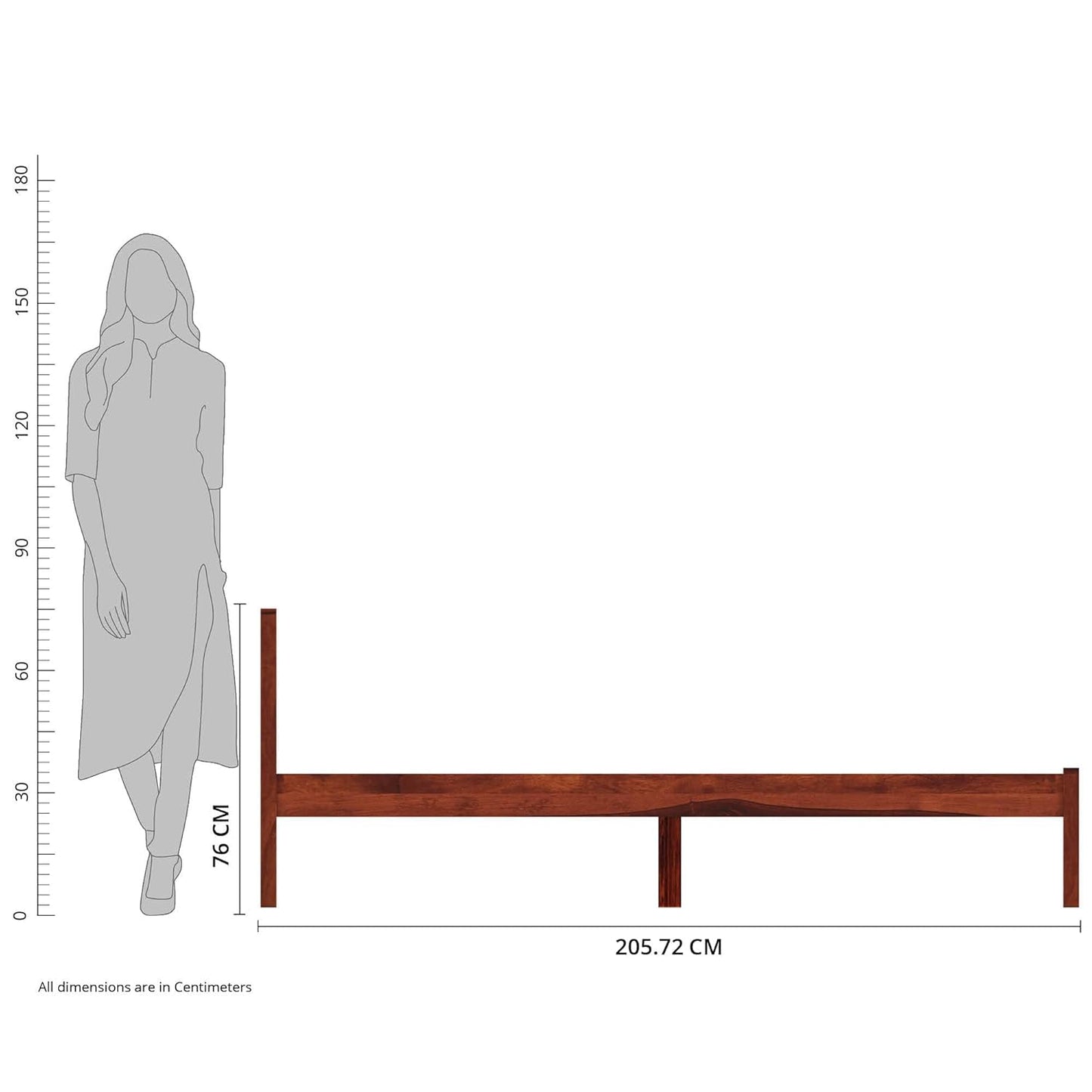 Hunky OakCrest Classic Queen Size Bed with Solid Sheesham Wood in Honey Finish