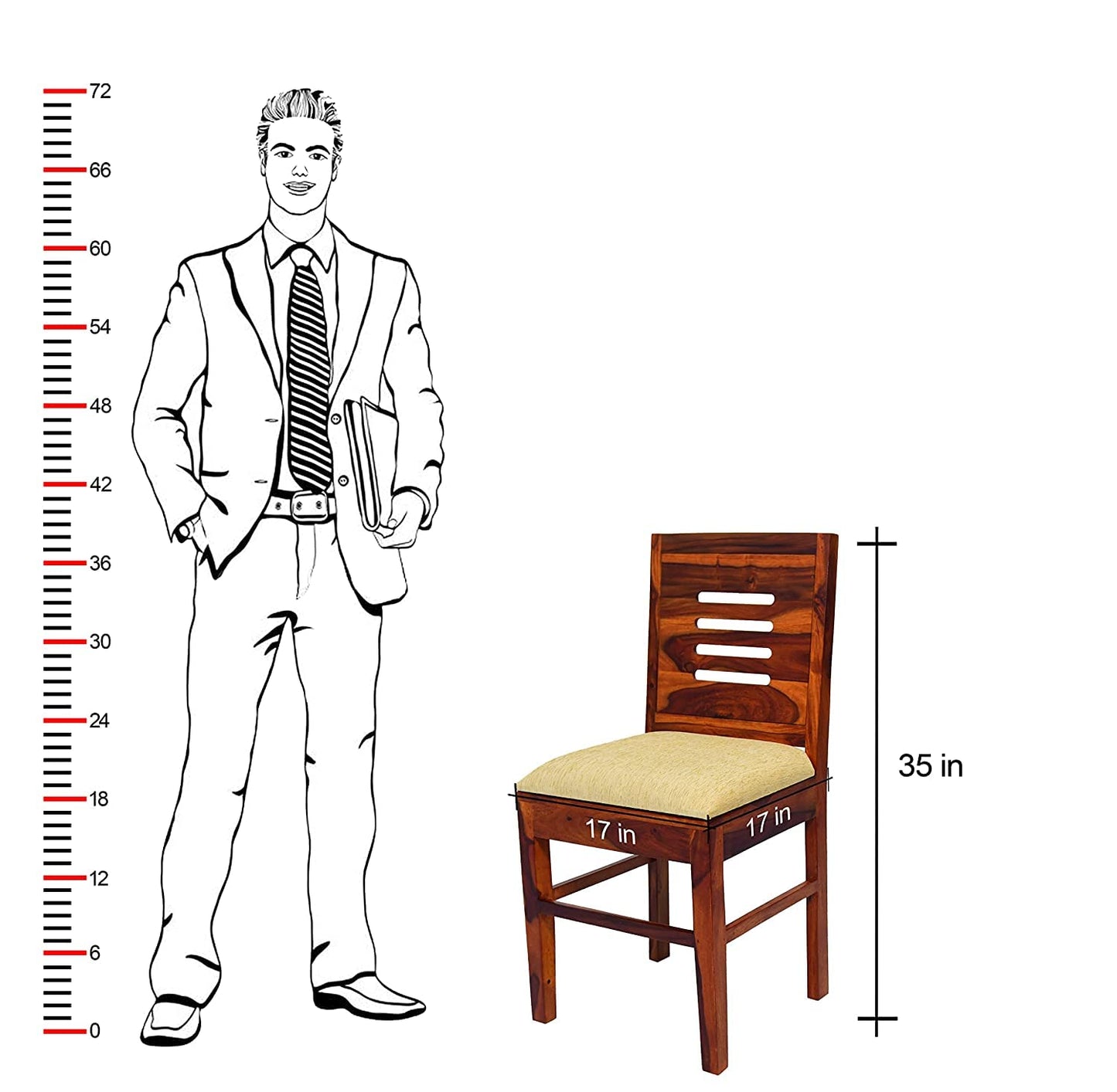 Hunky Solara 4 - Seater Sheesham Wood Dining Table Set