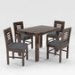 Hunky Florence Designer 4 - Seater Sheesham Wood Dining Table Set (Walnut Finish)