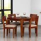 Hunky Milano Grande 4 - Seater Sheesham Wood Dining Table Set (Teak Finish)