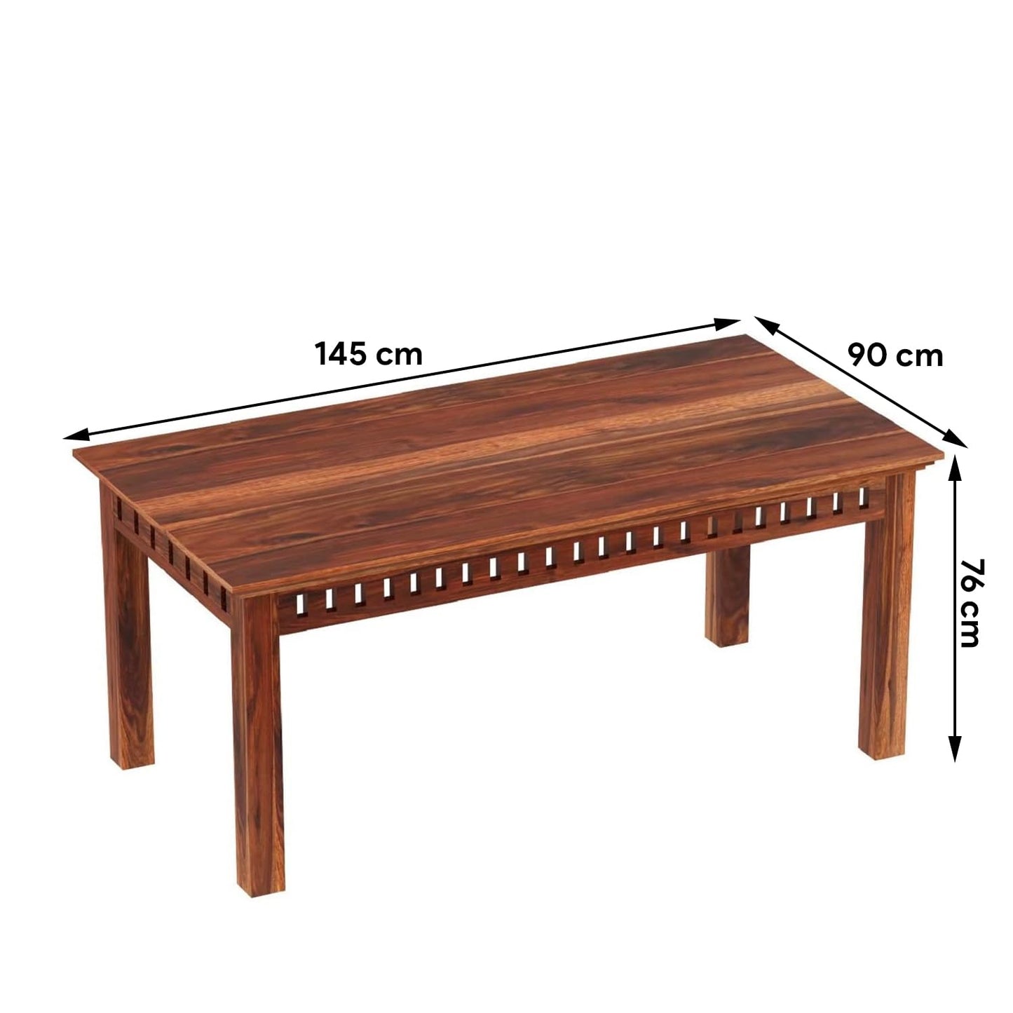 Hunky Golden Woodline 6 - Seater Sheesham Wood Dining Table Set