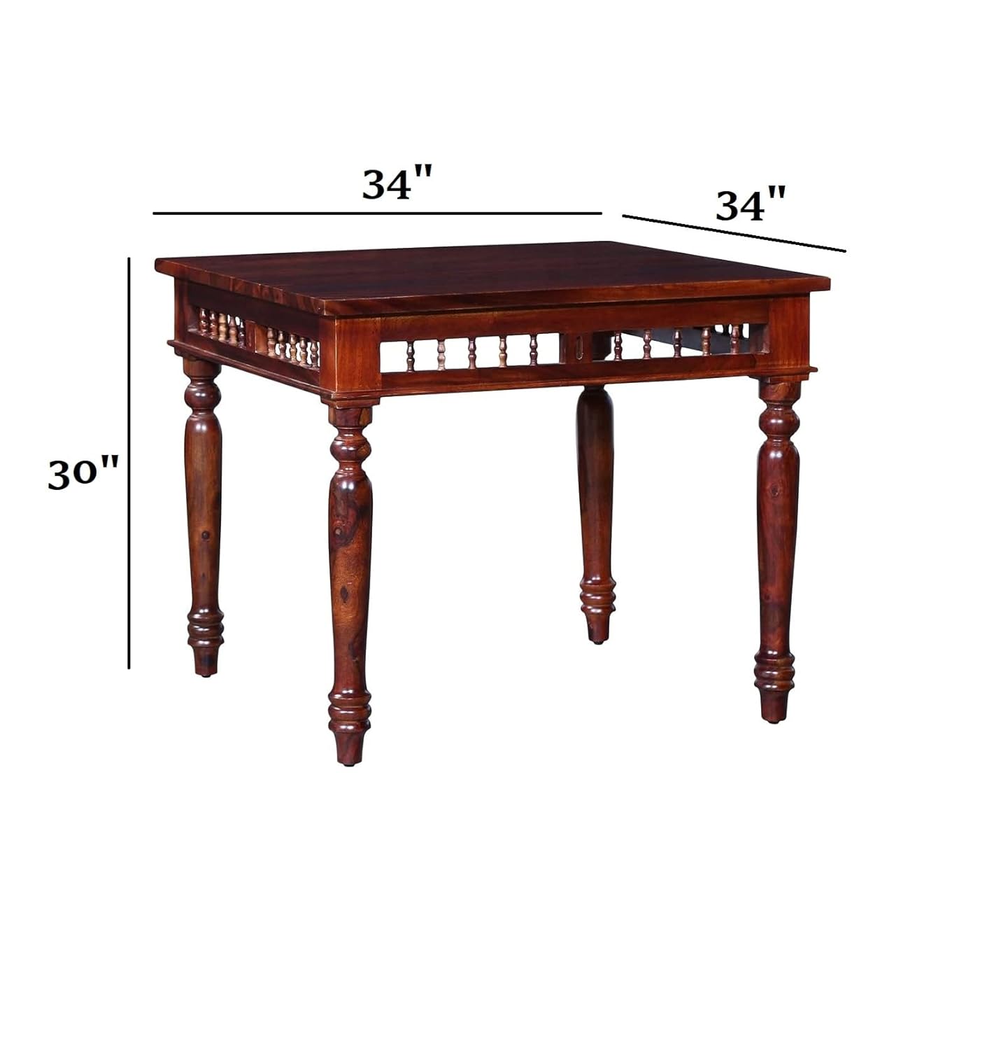 Hunky Midnight Dine 4- Seater Sheesham Wood Dining Table Set