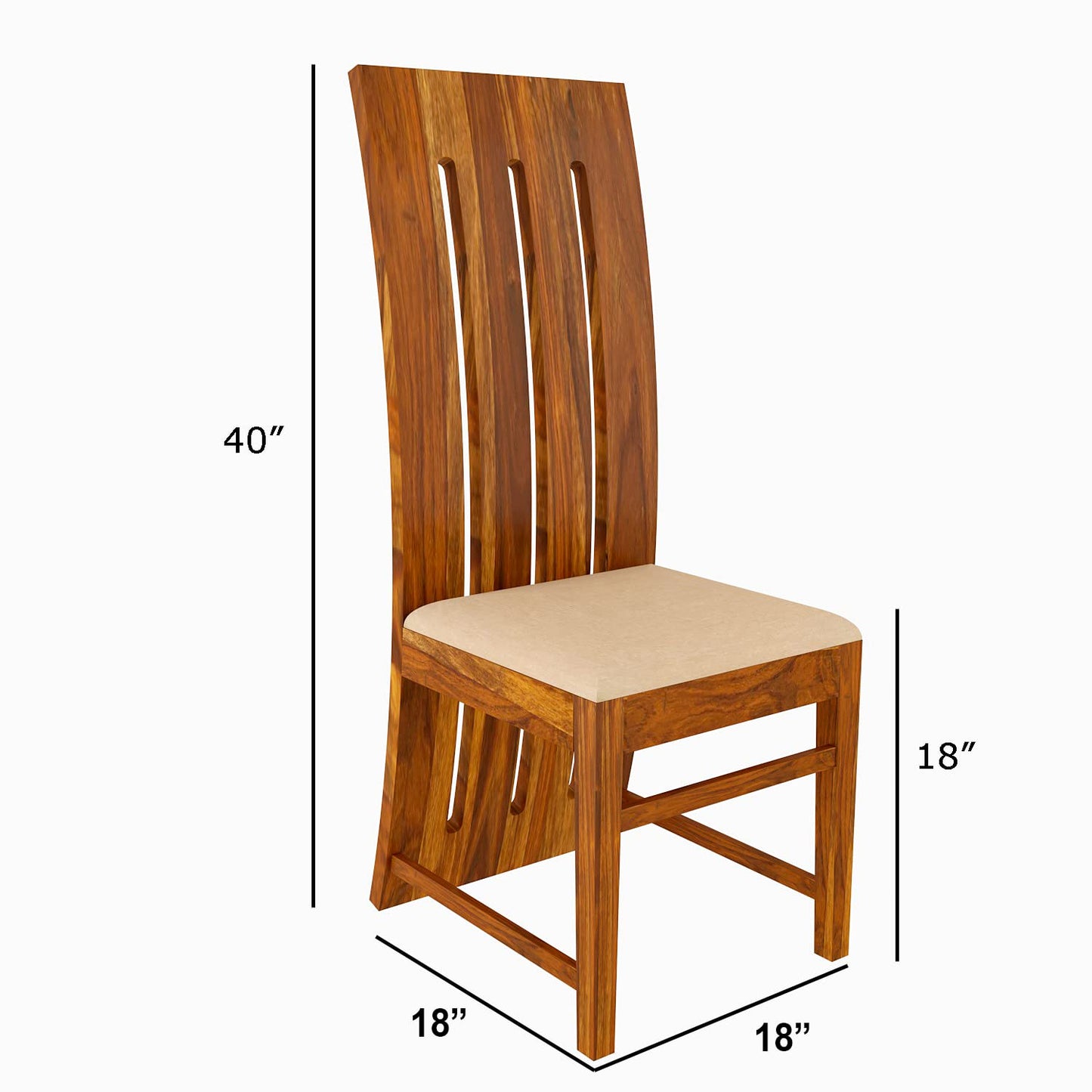 Hunky Golden Harvest 4 Seater Sheesham Wood Dining Table Set (Natural Finish)