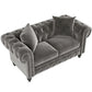 Hunky Luxury Modern Chesterfield Sofa Set with Pine Wood legs