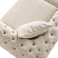 Hunky Chesterfield Suede Fabric Modern Sofa Set with Stainless Steel Legs
