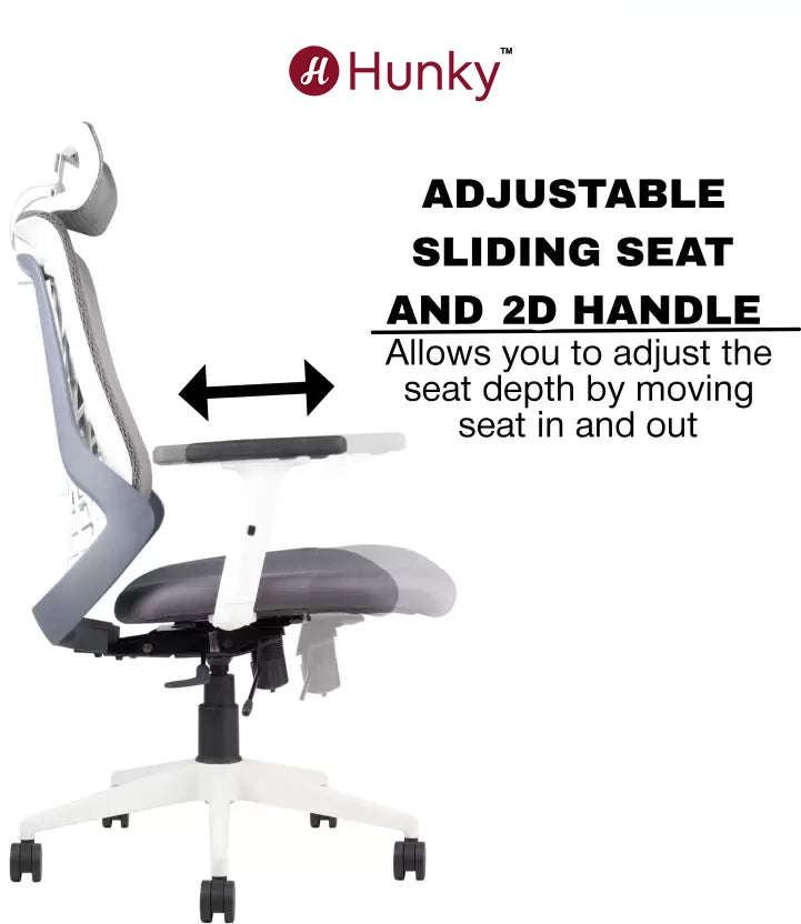 Hunky Spider High Back Office Chair | 5 Year Warranty | Mess Ergonomic Chair With Multi Lock Mechanism | 2D Armrest