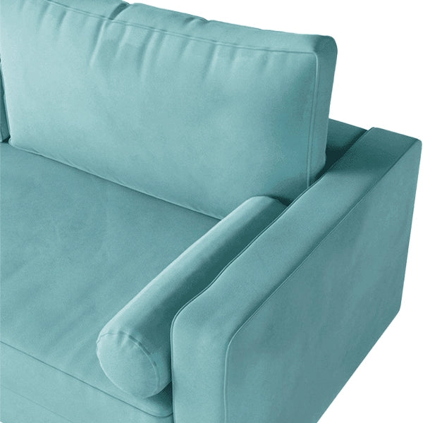 Hunky Modern Luxurious Suede Fabric Sofa Set with Wooden Legs