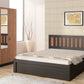 Hunky Queen Size Bed in Natural Wenge Finish with Storage Box