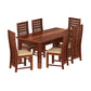 Hunky Golden Woodline 6 - Seater Sheesham Wood Dining Table Set