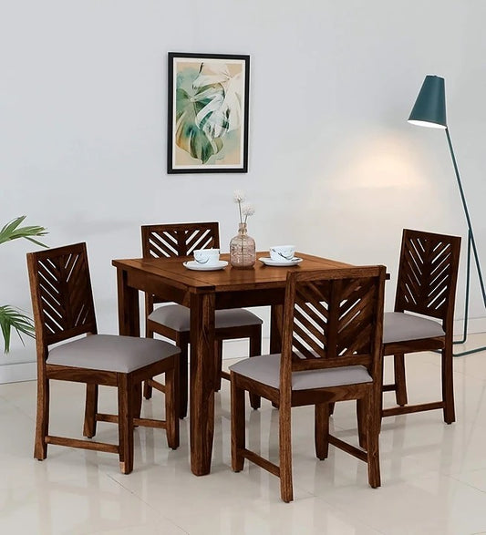 Hunky Haven Wood 4 - Seater Solid Wood Dining Table Set