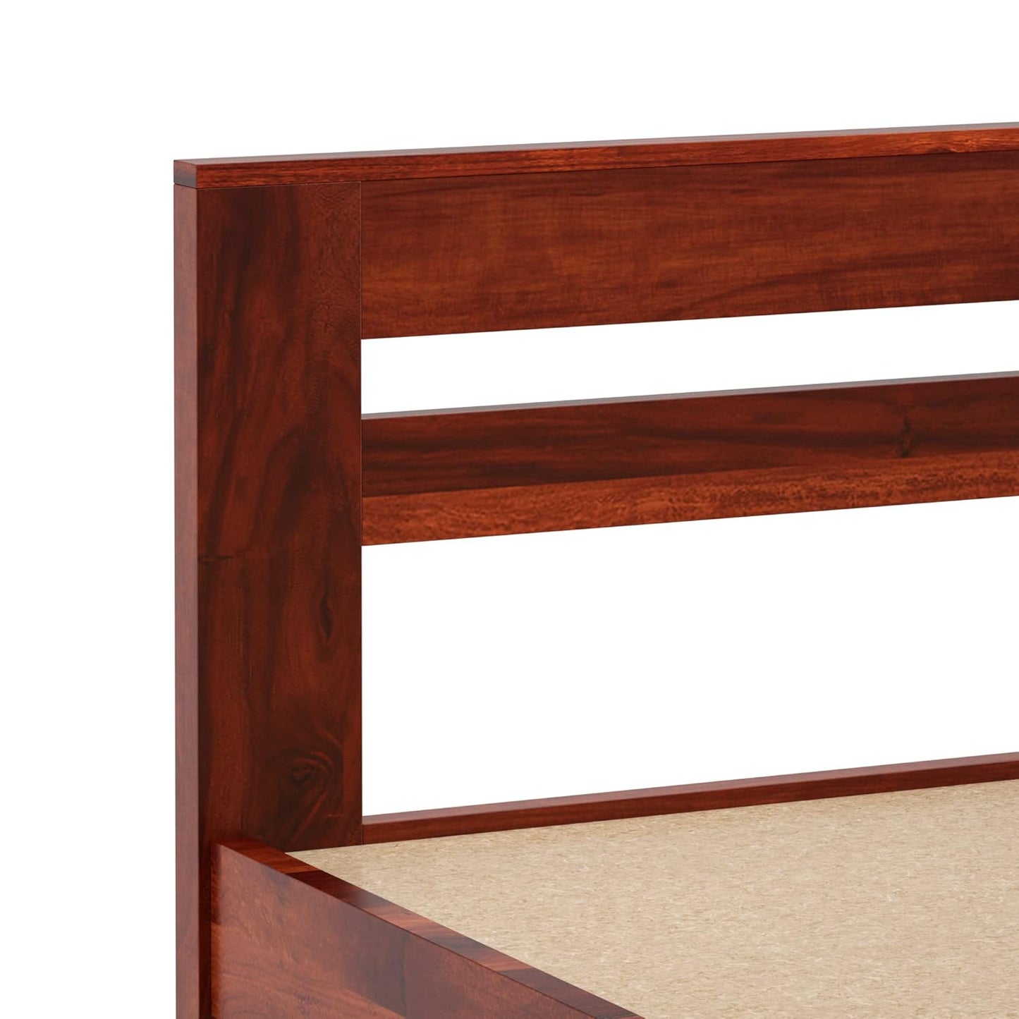 Hunky OakCrest Classic Queen Size Bed with Solid Sheesham Wood in Honey Finish