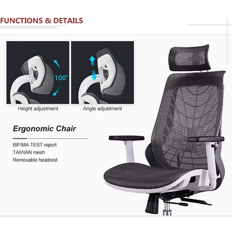 Hunky Spider High Back Office Chair | 5 Year Warranty | Mess Ergonomic Chair With Multi Lock Mechanism | 2D Armrest