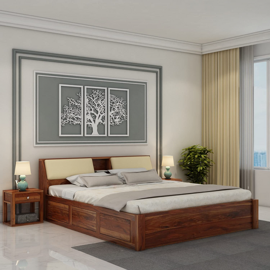 Hunky Wooden Storage Double Bed