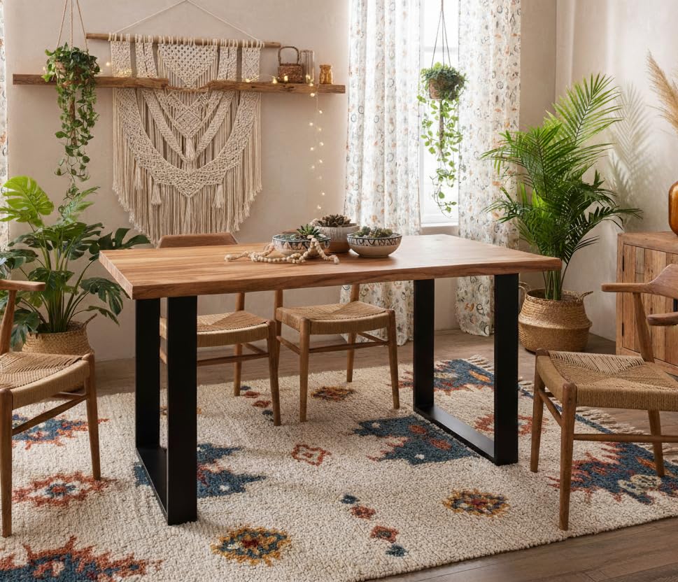 Hunky Luminor 6 - Seater Sheesham Wood Dining Table Set