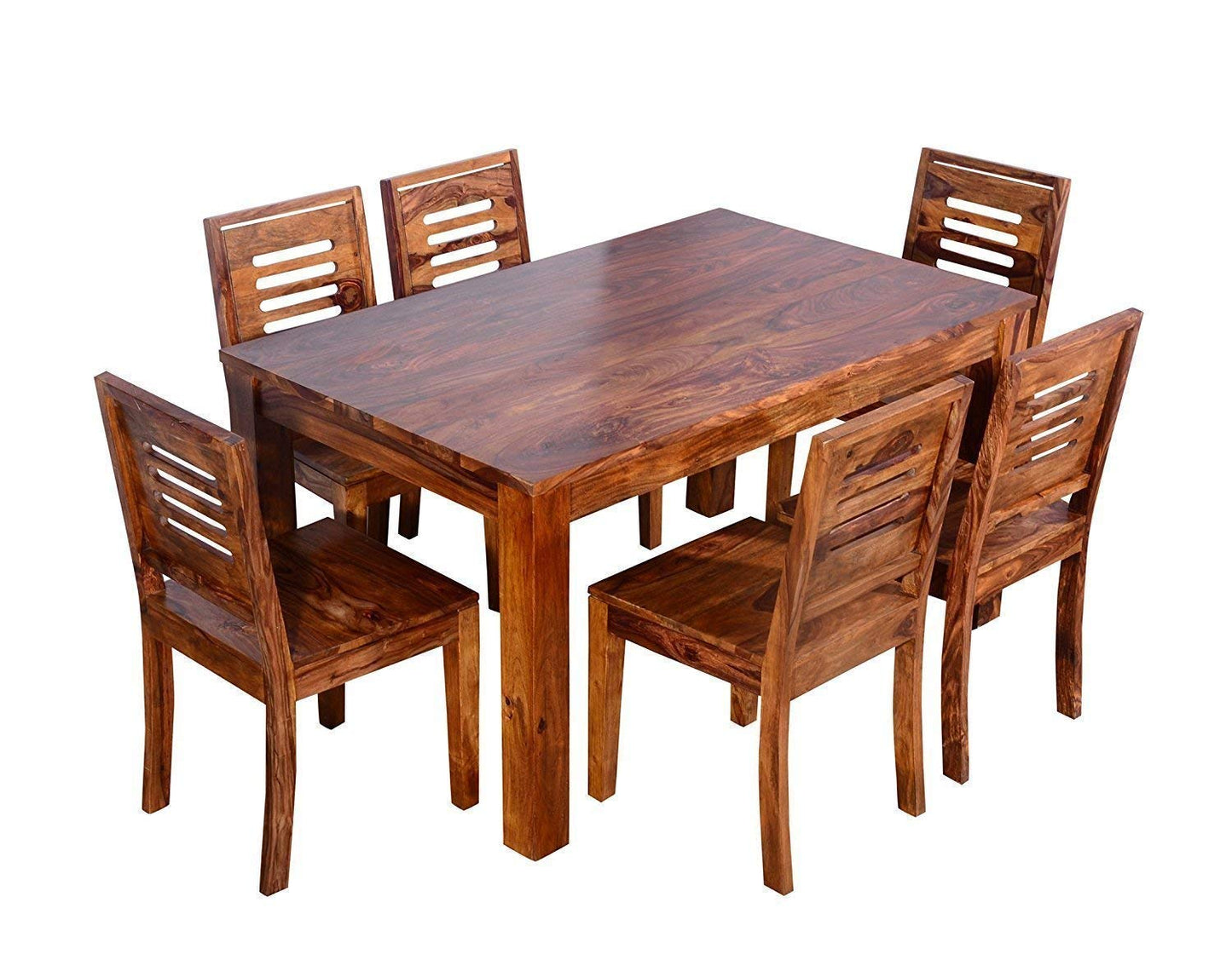 Hunky Monarch Premium 6 - Seater Sheesham Wood Dining Table Set (Premium Natural Finish)