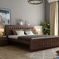 Hunky Solid Sheesham Wood Queen Size Bed for Bedroom Without Storage | Wooden Double Bed for Living Room & Home | Platform Bed Cot Furniture (Walnut Finish)
