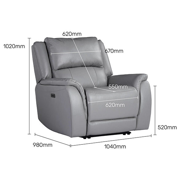 Hunky Premium Leatherette 3 Seater Reclining Sofa Set with infinite Locking Position and USB Port