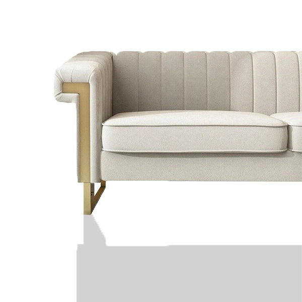 Hunky Modern Stylish Suede Fabric Sofa Set with Stainless Steel Frame