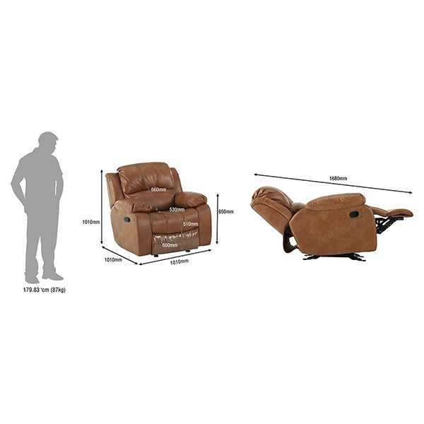 Hunky Premium Nappa Aire leather Manual Recliner Sofa Set