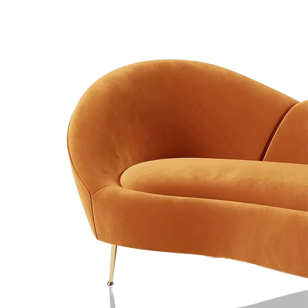 Hunky Modern Stylish Velvet Touch Curved Sofa Set With Stainless Steel legs