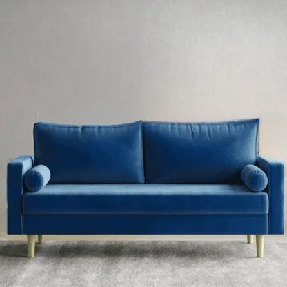 Hunky Modern Luxurious Suede Fabric Sofa Set with Wooden Legs