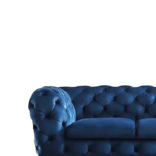 Hunky Chesterfield Suede Fabric Modern Sofa Set with Stainless Steel Legs