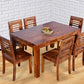Hunky Monarch Premium 6 - Seater Sheesham Wood Dining Table Set (Premium Natural Finish)