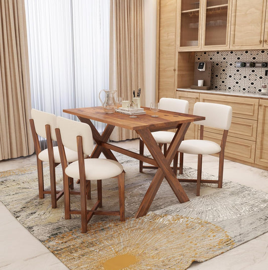 Hunky Stonehaven 4 - Seater Solid Wood Dining Table Set (Stonehaven Finish)