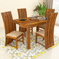 Hunky Golden Harvest 4 Seater Sheesham Wood Dining Table Set (Natural Finish)