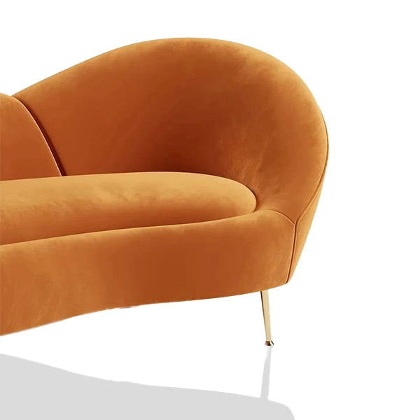 Hunky Modern Stylish Velvet Touch Curved Sofa Set With Stainless Steel legs